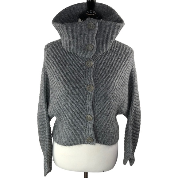 🆕 Sisley Cropped Mohair Wool Blend Cardigan Juniors Size 3XL - Picture 7 of 12
